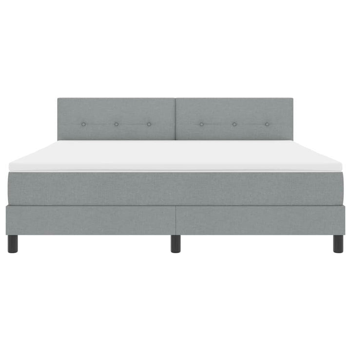 Box spring seng med madras med LED Lysegrå 180 x 200 cm Stof