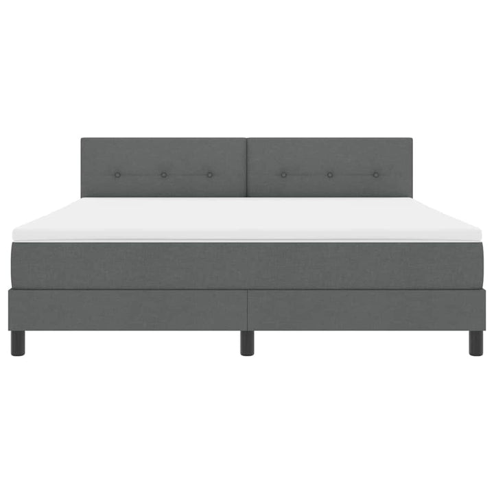 Box spring seng med LED-lysstrimler Mørkegrå 180 x 200 cm Stof