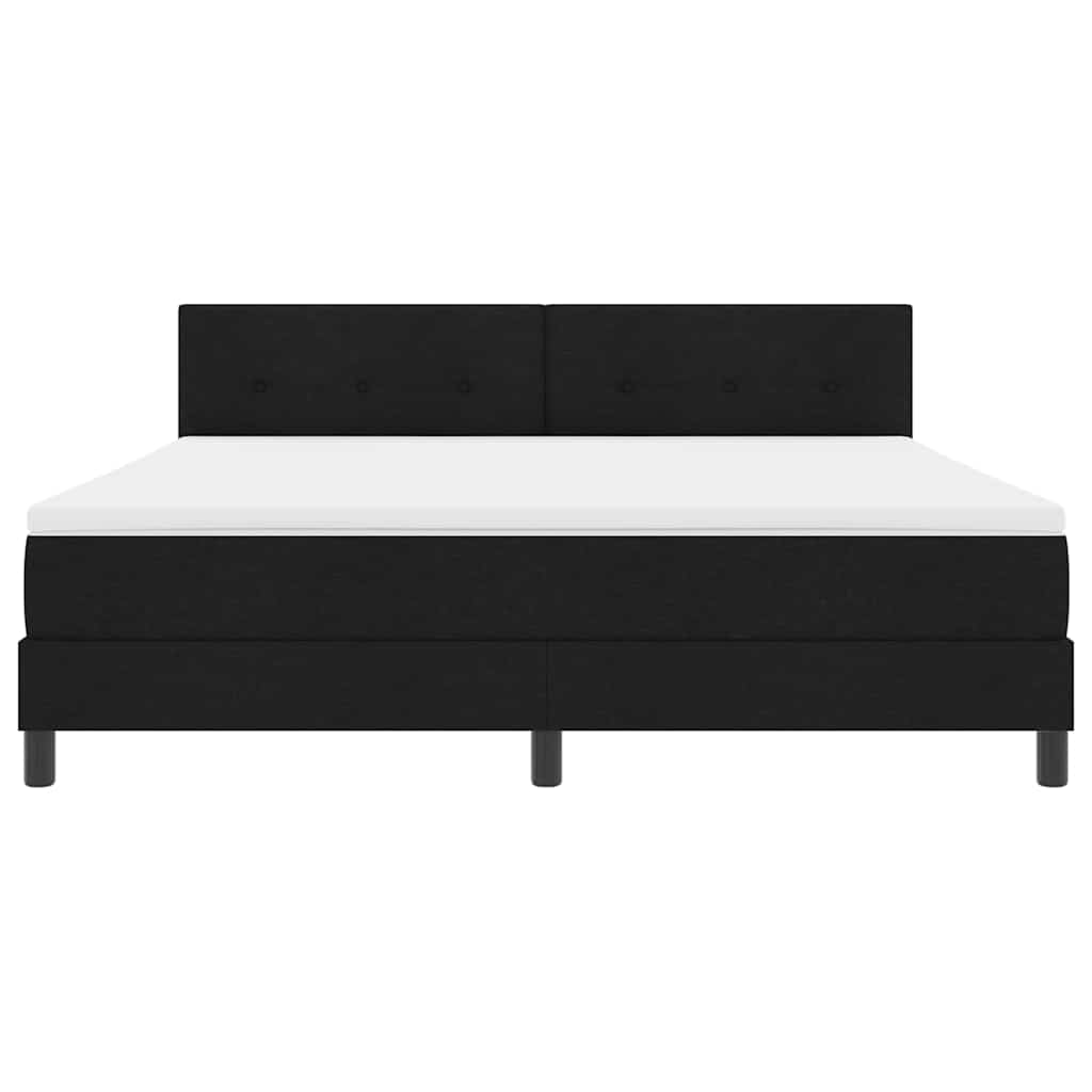 Box spring seng med madras med LED Sort 180 x 200 cm Stof