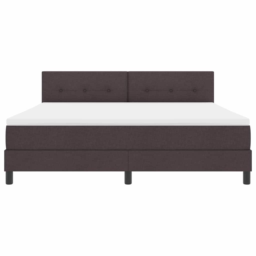 Box spring seng med madras med LED Mørk Brun 180 x 200 cm Stof