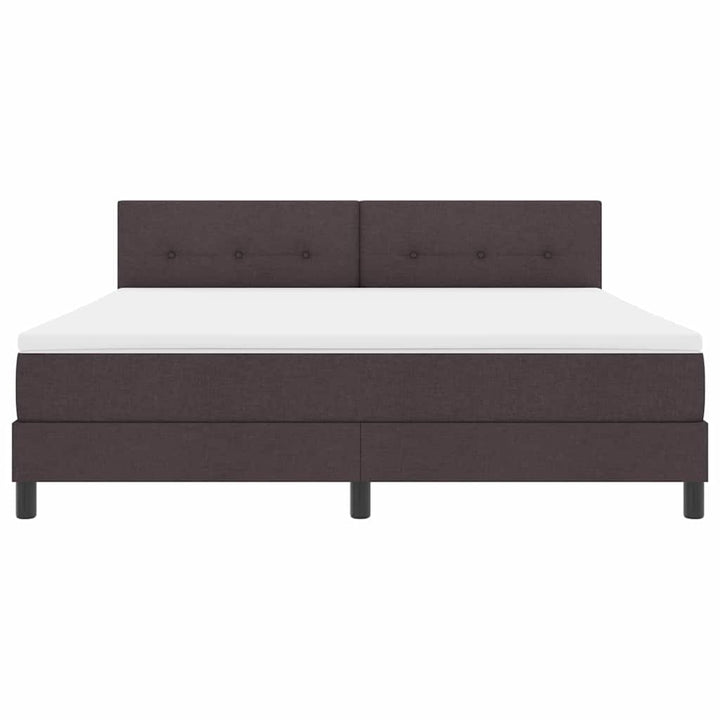 Box spring seng med madras med LED Mørk Brun 180 x 200 cm Stof