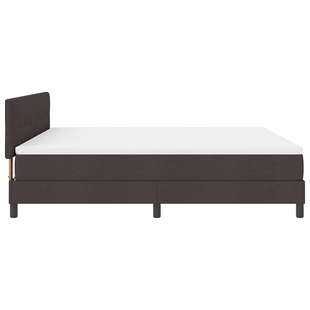 Box spring seng med madras med LED Mørk Brun 180 x 200 cm Stof
