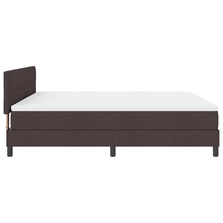 Box spring seng med madras med LED Mørk Brun 180 x 200 cm Stof