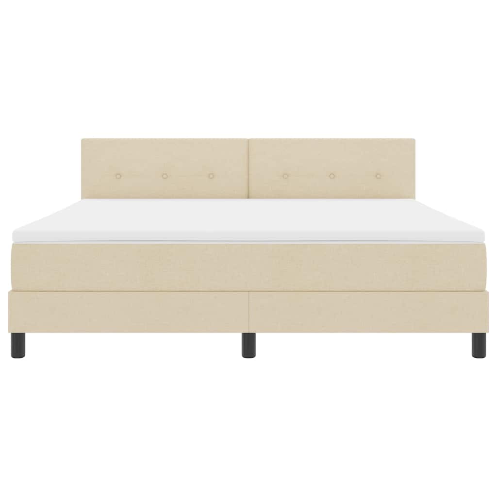 Box spring seng med madras med LED Creme 180 x 200 cm Stof