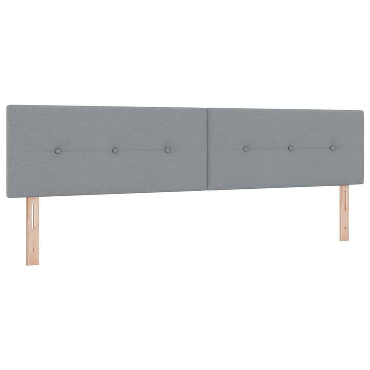 Box spring seng med LED-lysstrimler Lysegrå 200 x 200 cm Stof