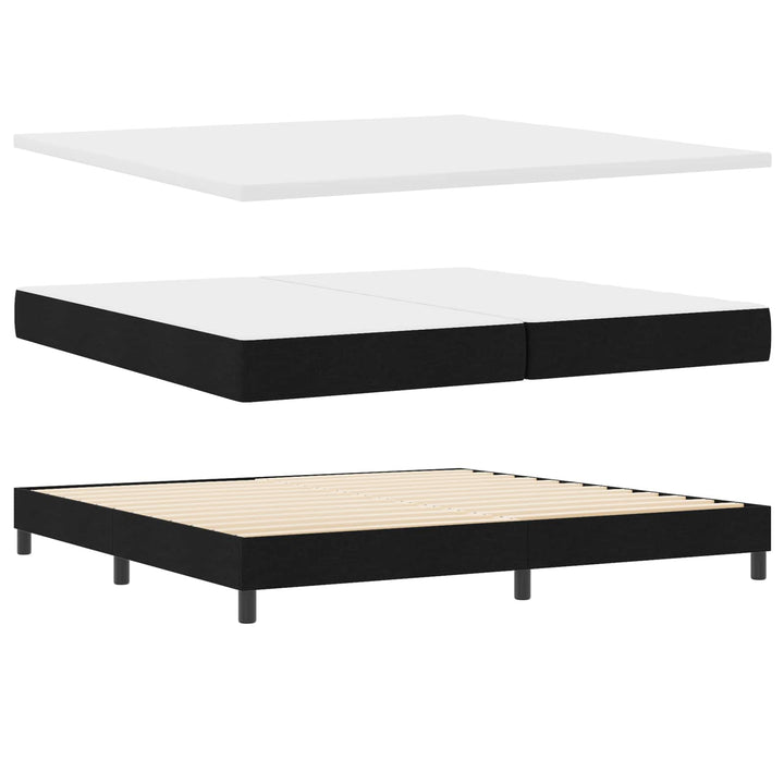 Box spring seng med LED-lysstrimler Sort 200 x 200 cm Stof