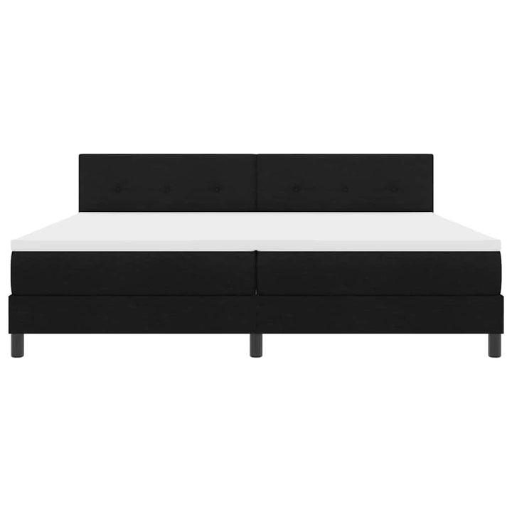 Box spring seng med LED-lysstrimler Sort 200 x 200 cm Stof