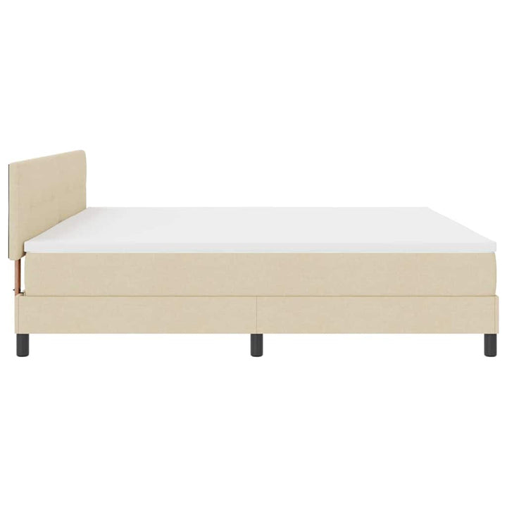 Box spring seng med madras med LED Creme 200 x 200 cm Stof
