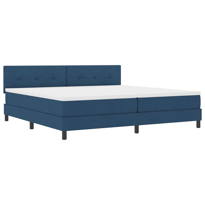 Box spring seng med madras med LED Blå 200 x 200 cm Stof