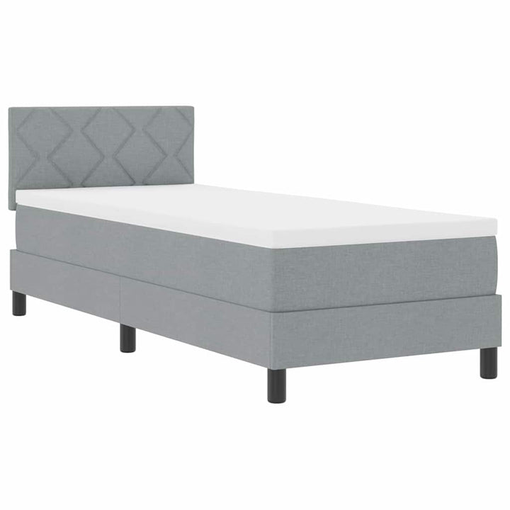 Box spring seng med madras med LED Lysegrå 80 x 200 cm Stof