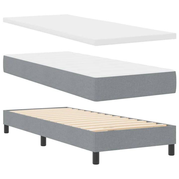 Box spring seng med madras med LED Lysegrå 80 x 200 cm Stof
