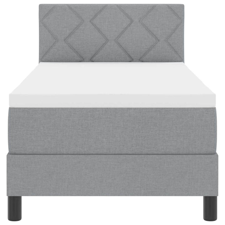 Box spring seng med madras med LED Lysegrå 80 x 200 cm Stof