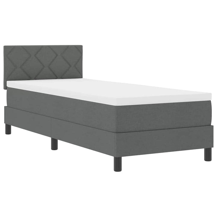 Box spring seng med madras med LED Mørkegrå 80 x 200 cm Stof