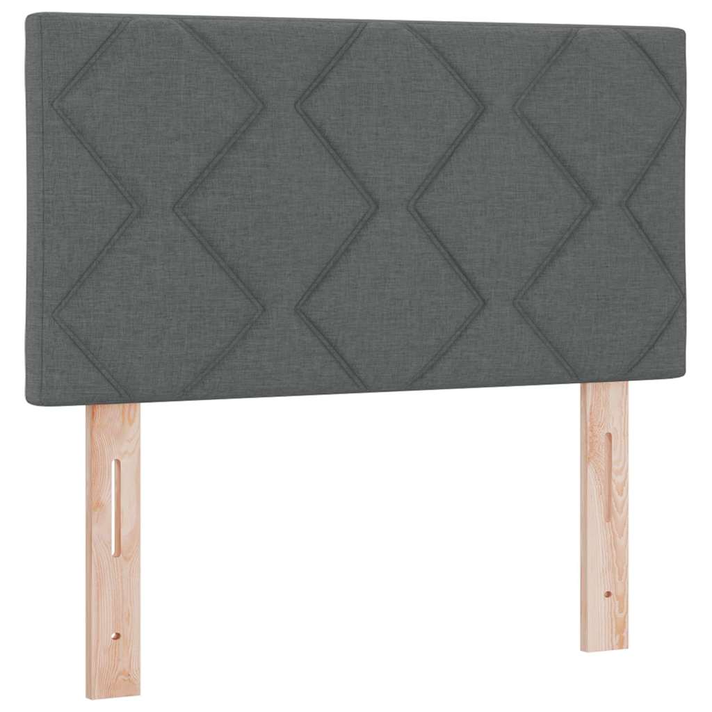 Box spring seng med madras med LED Mørkegrå 80 x 200 cm Stof