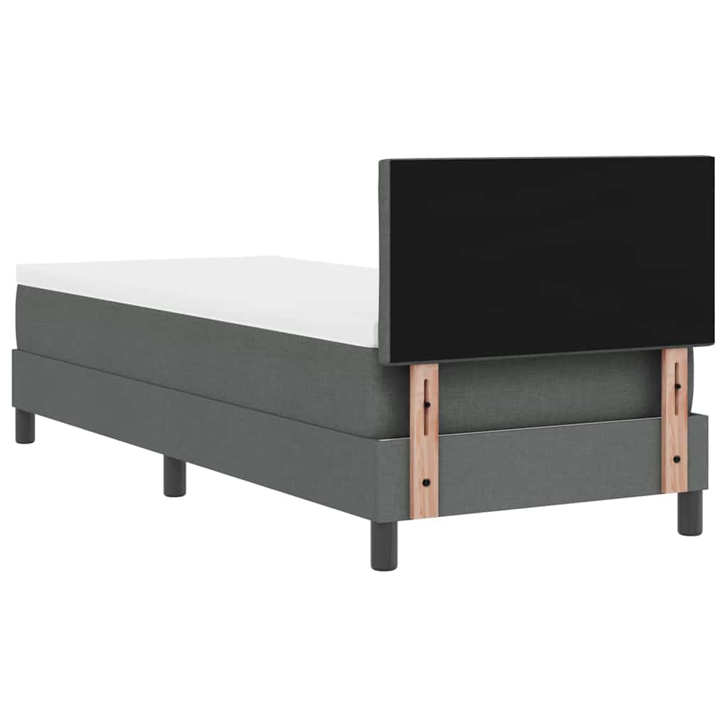 Box spring seng med madras med LED Mørkegrå 80 x 200 cm Stof