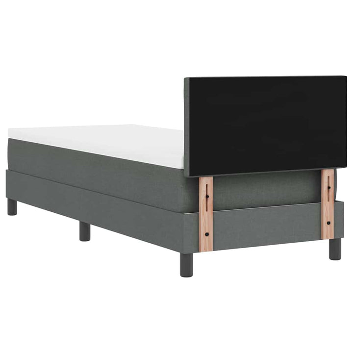 Box spring seng med madras med LED Mørkegrå 80 x 200 cm Stof