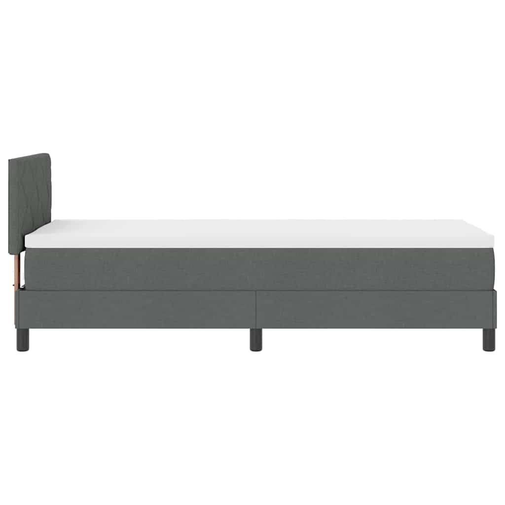 Box spring seng med madras med LED Mørkegrå 80 x 200 cm Stof