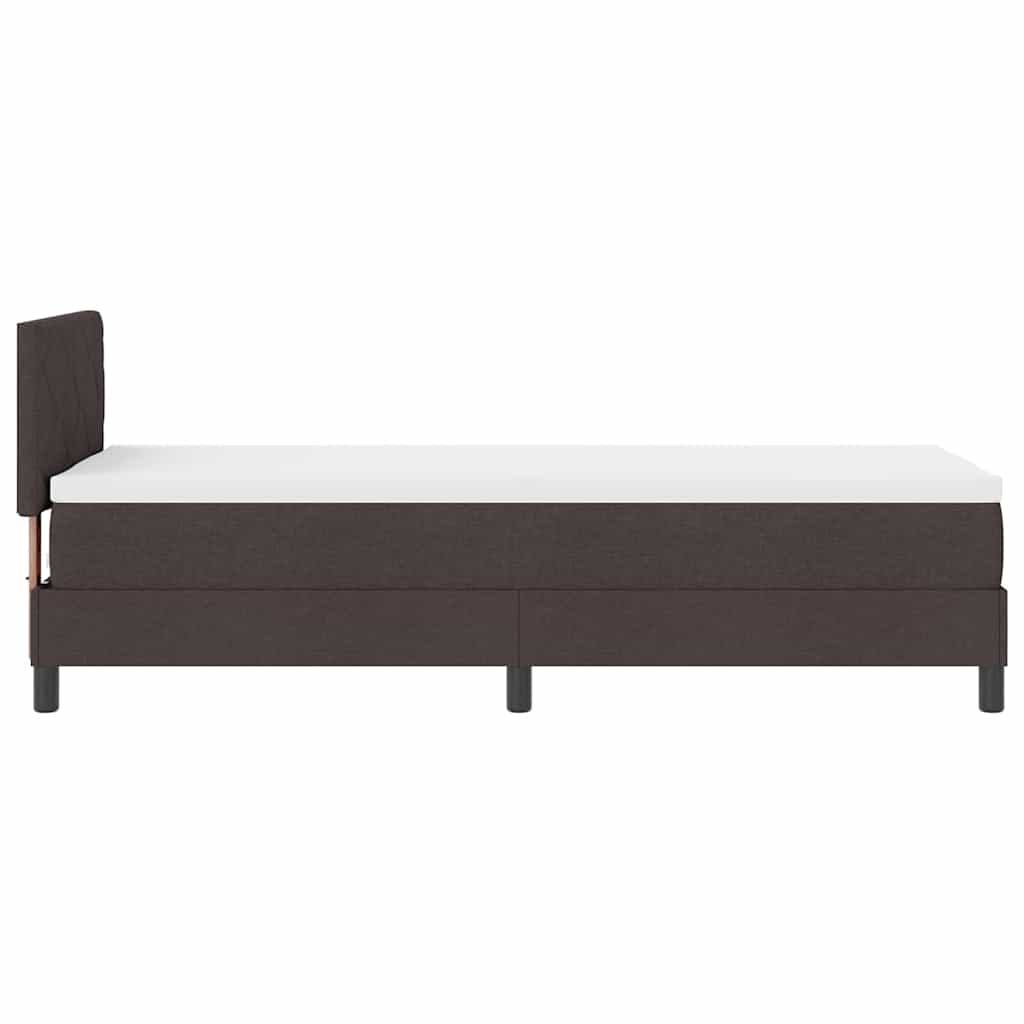 Box spring seng med madras med LED Mørk Brun 80 x 200 cm Stof