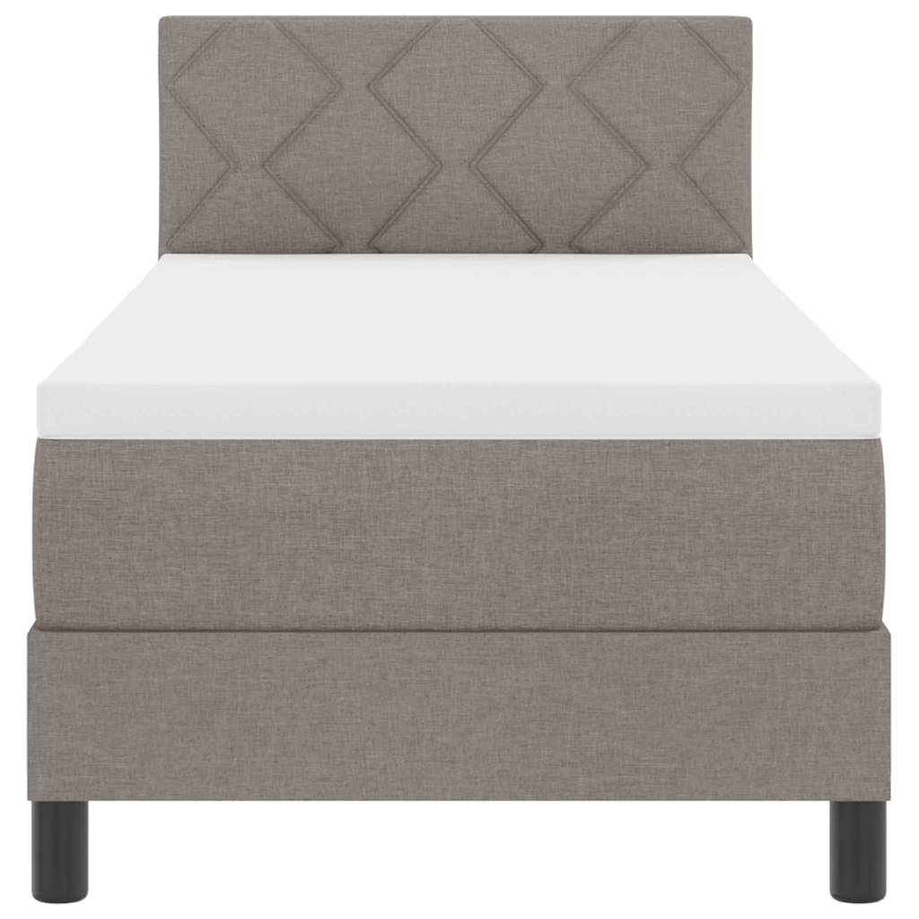 Box spring seng med madras med LED Gråbrun 80 x 200 cm Stof