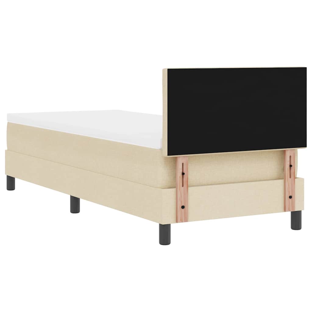 Box spring seng med madras med LED Creme 80 x 200 cm Stof