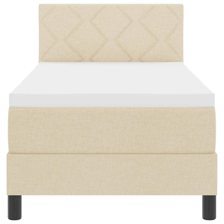 Box spring seng med madras med LED Creme 80 x 200 cm Stof