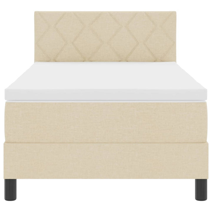Box spring seng med madras med LED Creme 90 x 190 cm Stof