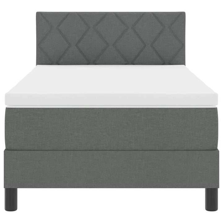 Box spring seng med madras med LED Mørkegrå 100 x 200 cm Stof