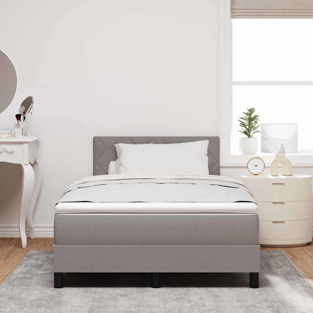 Box spring seng med madras med LED Gråbrun 120 x 190 cm Stof