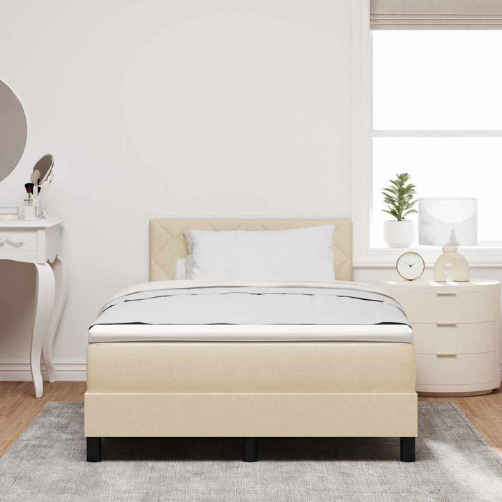 Box spring seng med madras med LED Creme 120 x 190 cm Stof