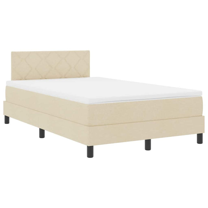 Box spring seng med madras med LED Creme 120 x 190 cm Stof