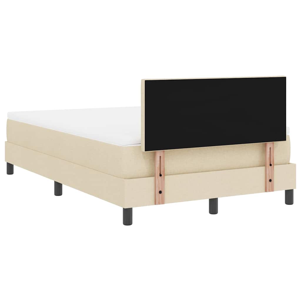 Box spring seng med madras med LED Creme 120 x 190 cm Stof