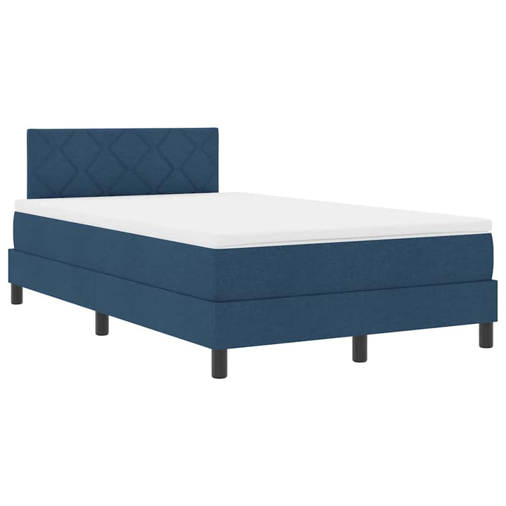 Box spring seng med madras med LED Blå 120 x 190 cm Stof