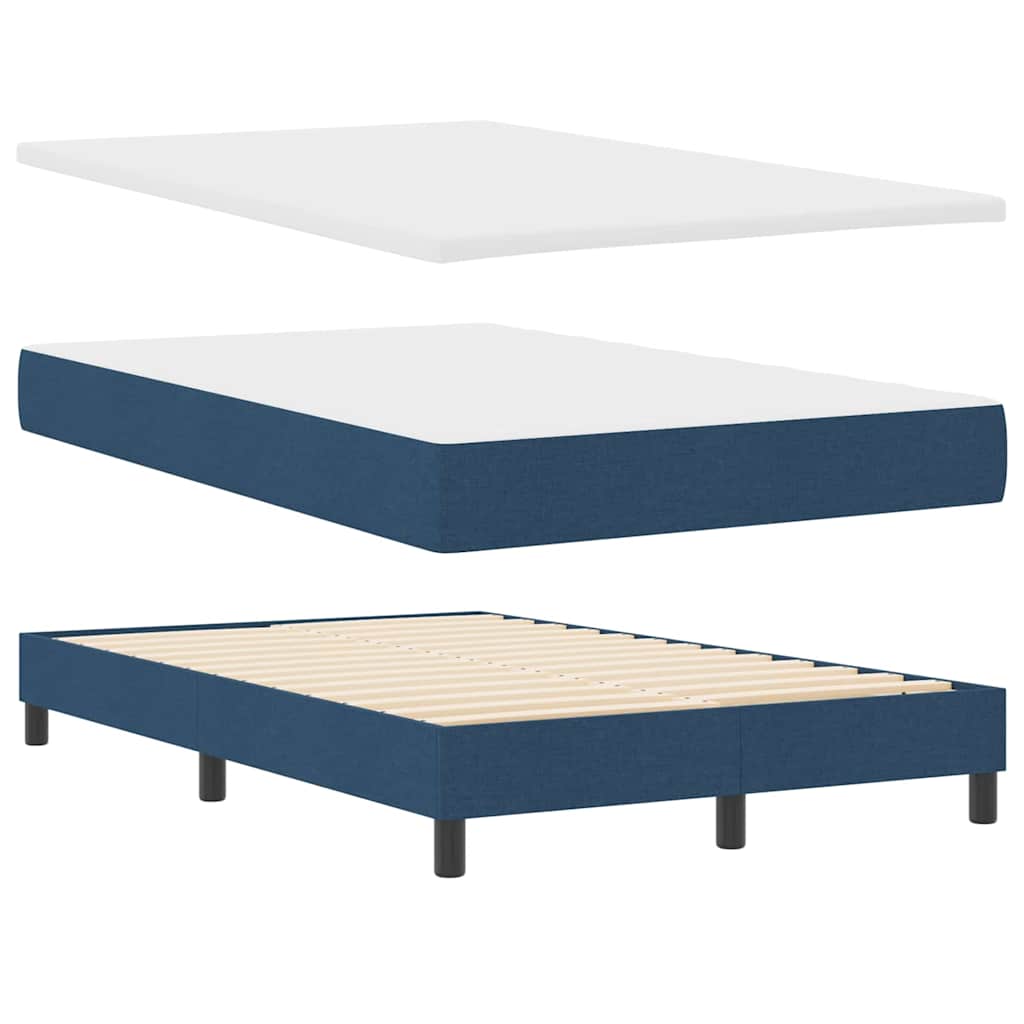 Box spring seng med madras med LED Blå 120 x 190 cm Stof
