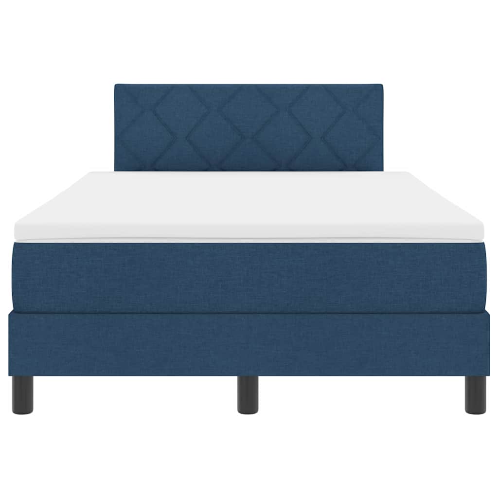 Box spring seng med madras med LED Blå 120 x 190 cm Stof
