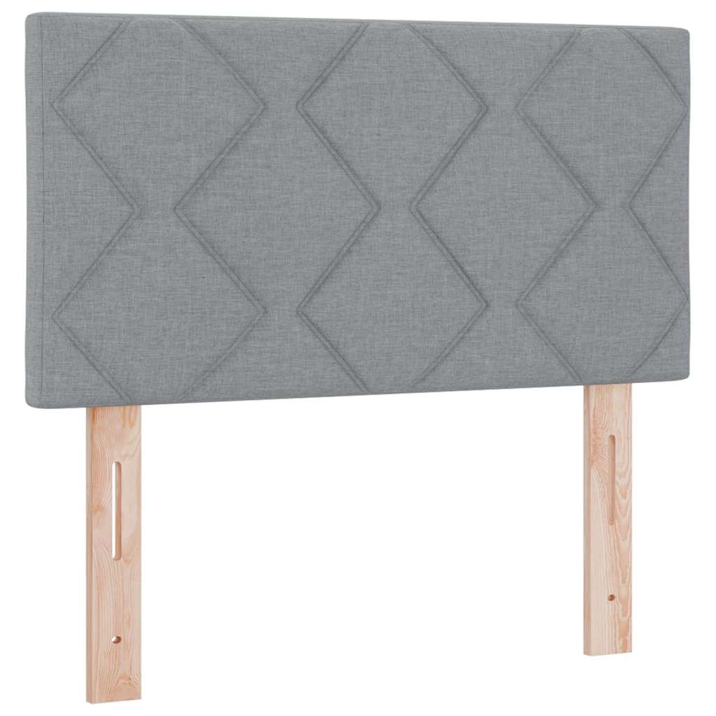 Box spring seng med LED-lysstrimler Lysegrå 120 x 200 cm Stof