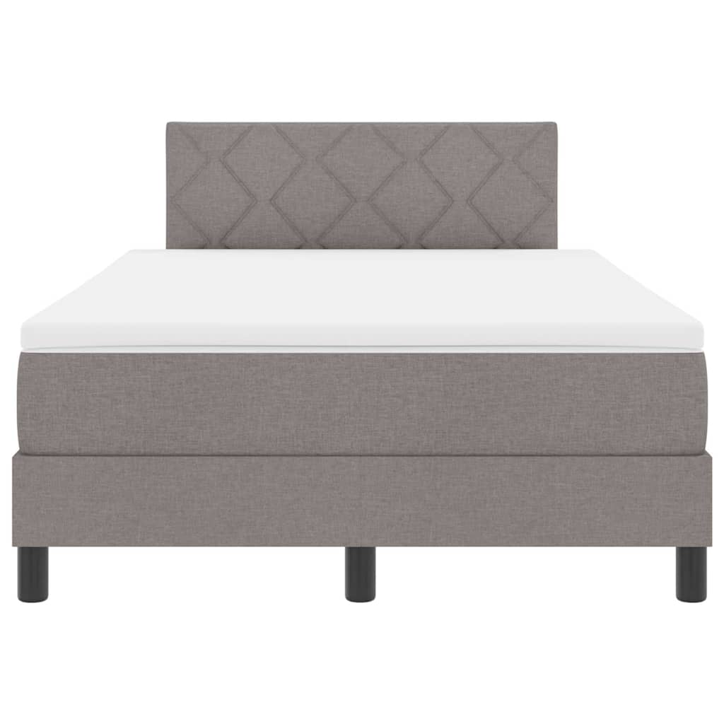 Box spring seng med madras med LED Gråbrun 120 x 200 cm Stof