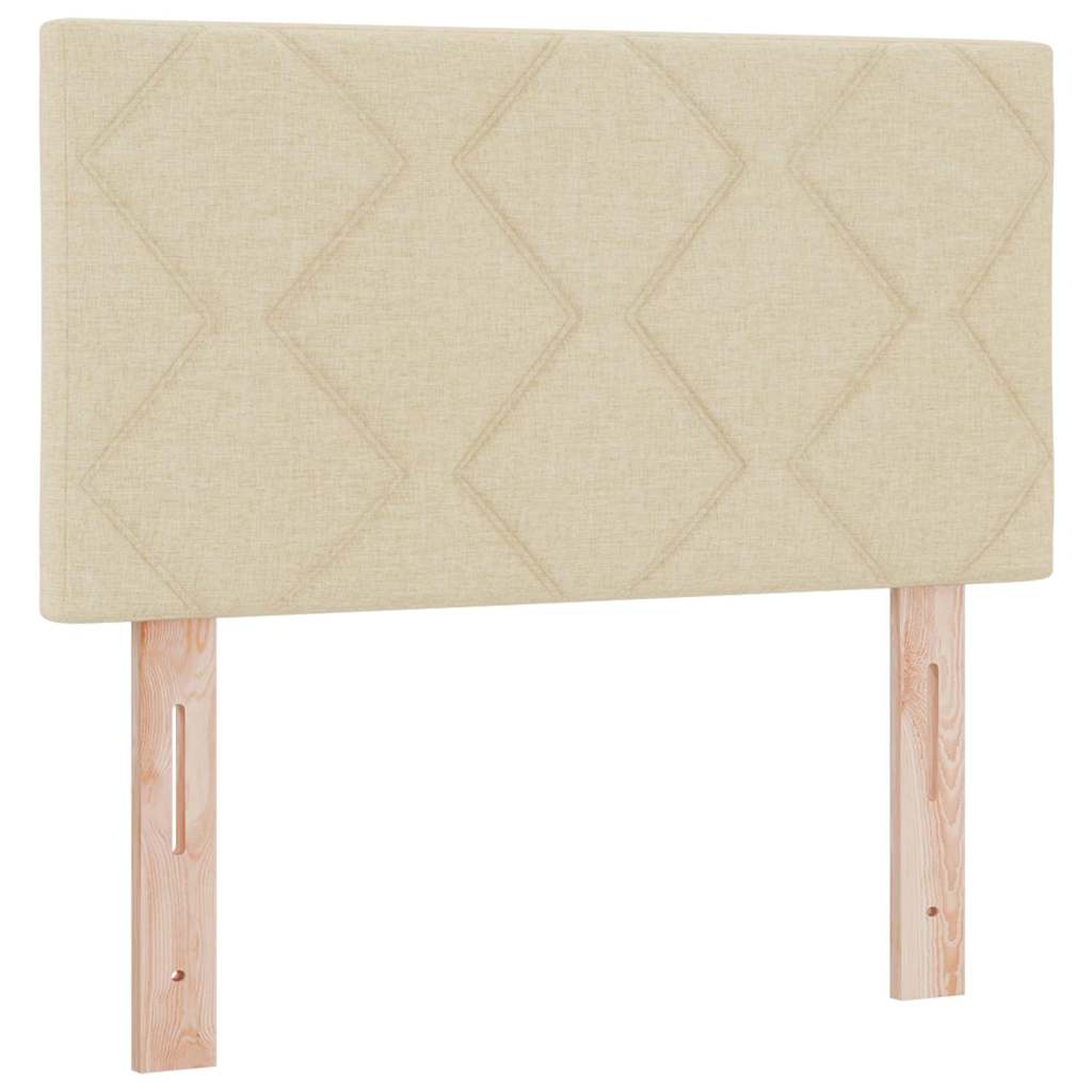 Box spring seng med madras med LED Creme 120 x 200 cm Stof