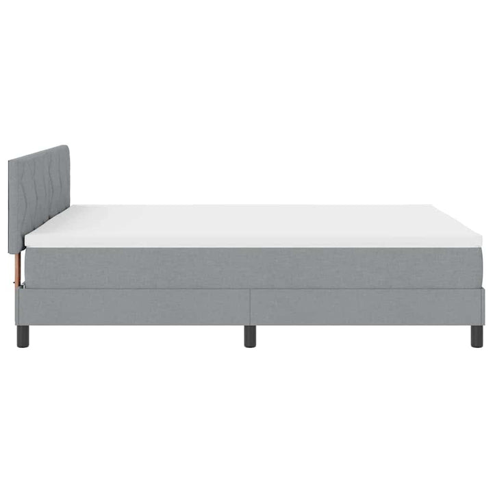 Box spring seng med LED-lysstrimler Lysegrå 140 x 190 cm Stof