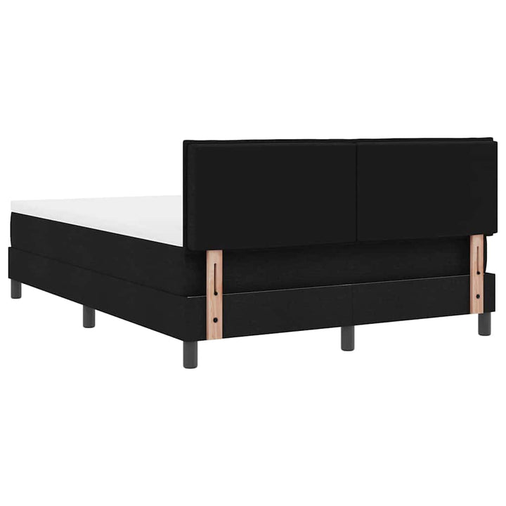 Box spring seng med LED-lysstrimler Sort 140 x 190 cm Stof
