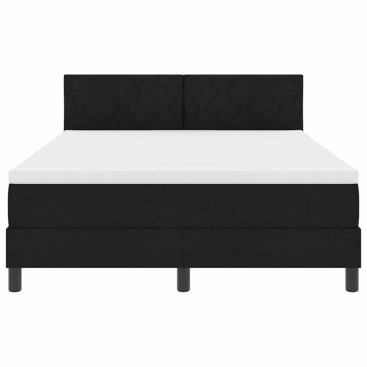 Box spring seng med LED-lysstrimler Sort 140 x 190 cm Stof