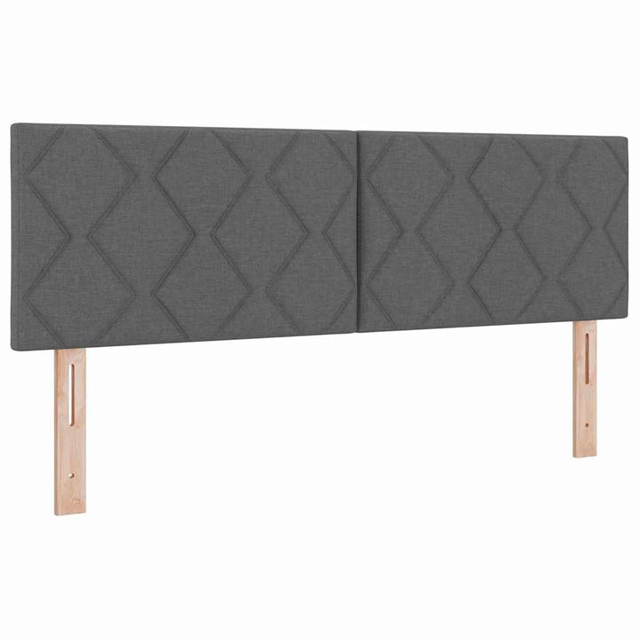 Box spring seng med LED-lysstrimler Mørkegrå 160 x 200 cm Stof
