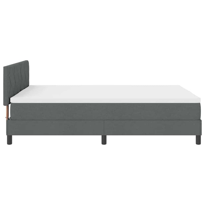 Box spring seng med LED-lysstrimler Mørkegrå 160 x 200 cm Stof