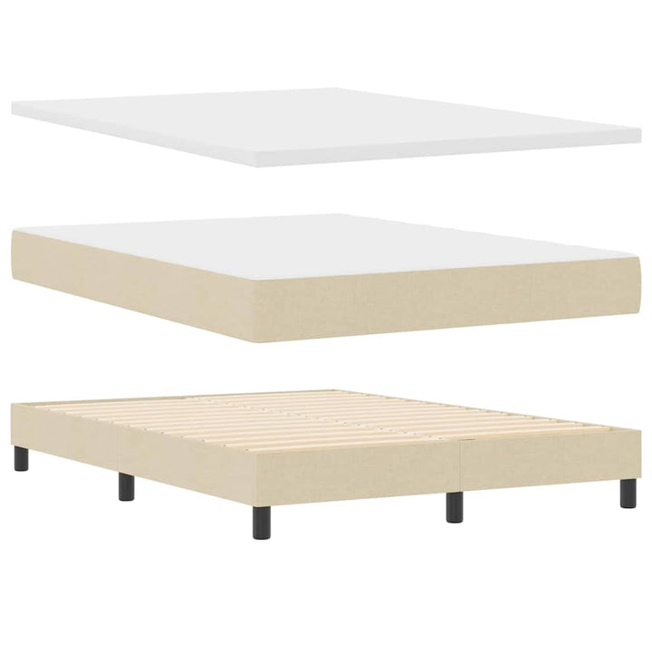 Box spring seng med pude med hovedgærde Creme 160 x 200 cm Stof