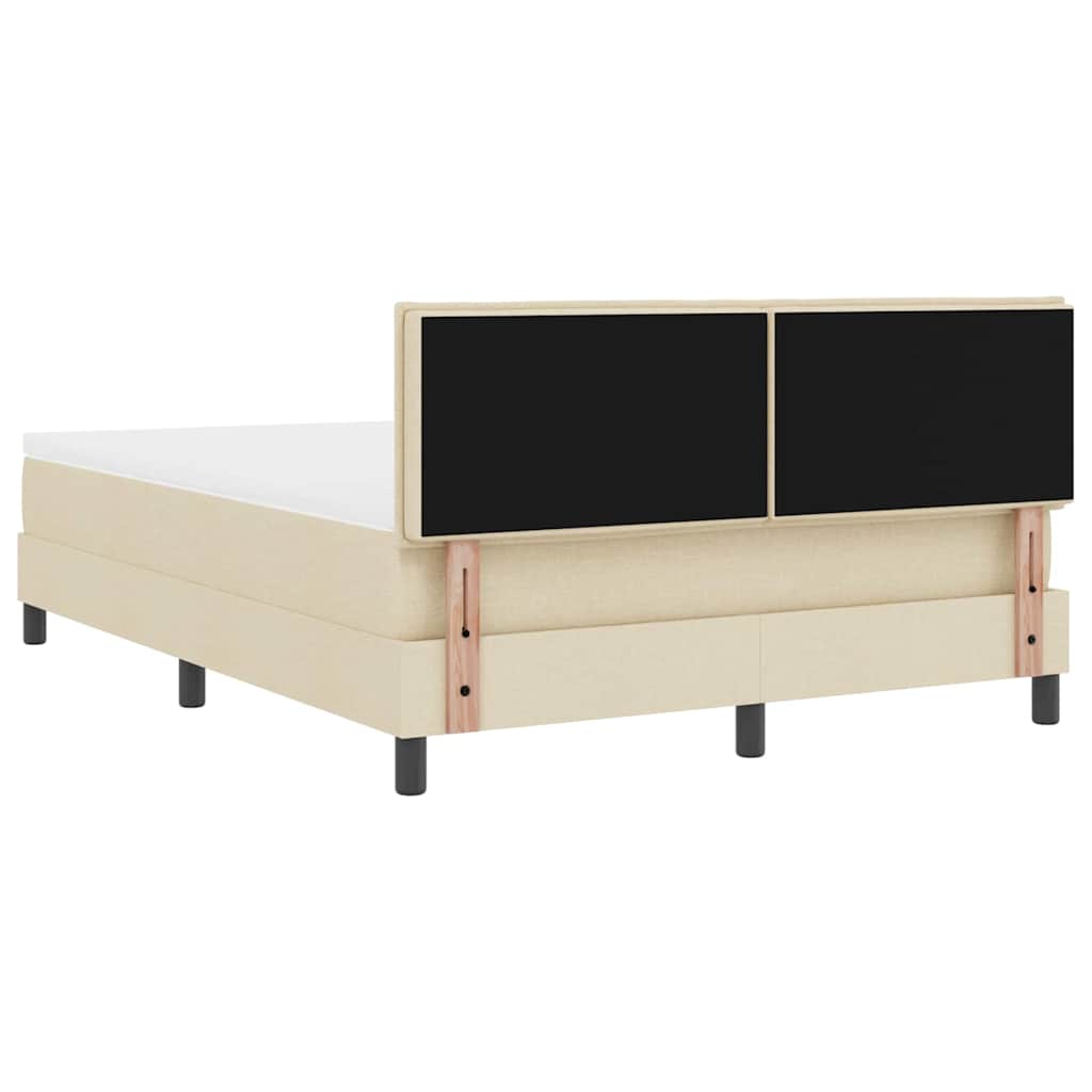 Box spring seng med pude med hovedgærde Creme 160 x 200 cm Stof
