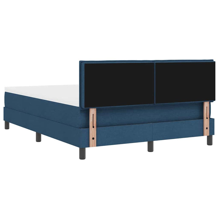 Box spring seng med LED-lysstrimler Blå 160 x 200 cm Stof