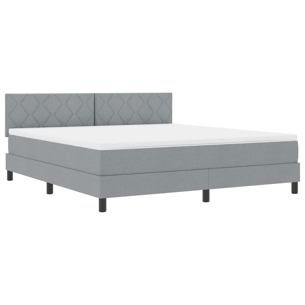 Box spring seng med pude Lysegrå 180 x 200 cm Stof