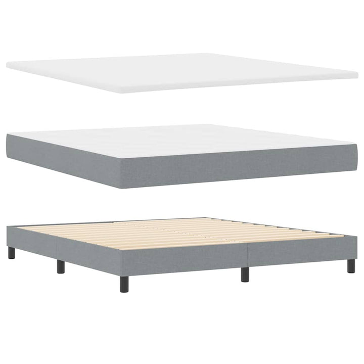 Box spring seng med pude Lysegrå 180 x 200 cm Stof