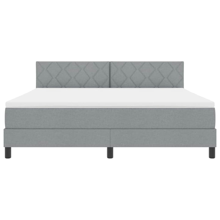 Box spring seng med pude Lysegrå 180 x 200 cm Stof