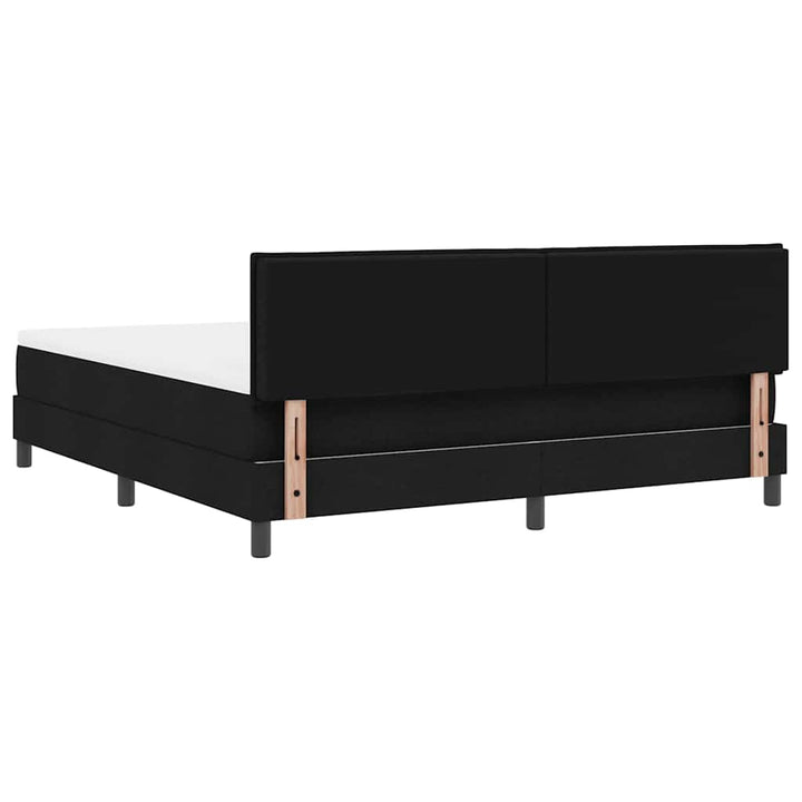 Box spring seng med LED-lysstrimler Sort 180 x 200 cm Stof