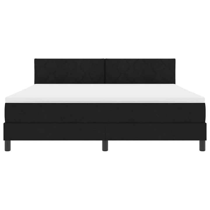 Box spring seng med LED-lysstrimler Sort 180 x 200 cm Stof